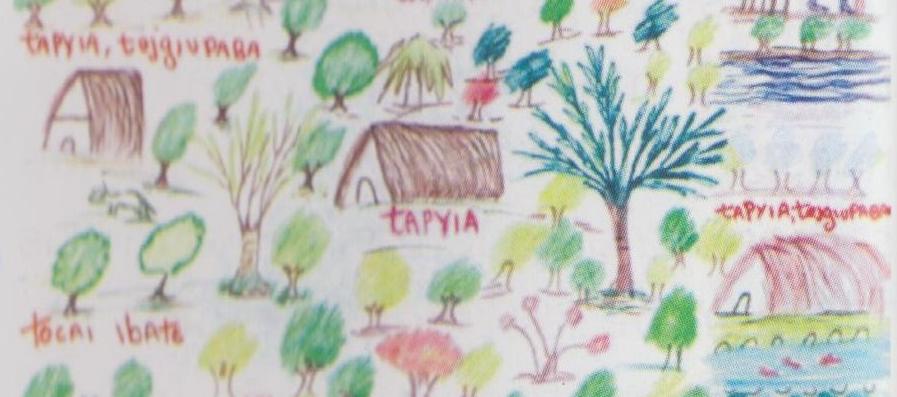 A Aldeia Tukum detalhe desenho da Aldeia Tukum